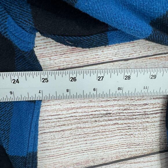 Lucky Brand Saturday Stretch Plaid Flannel Shirt Mens XL Blue Classic Fit - Picture 11 of 14